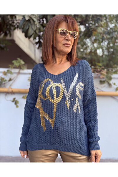 DenizEge Pulover italian Love Indigo Blue