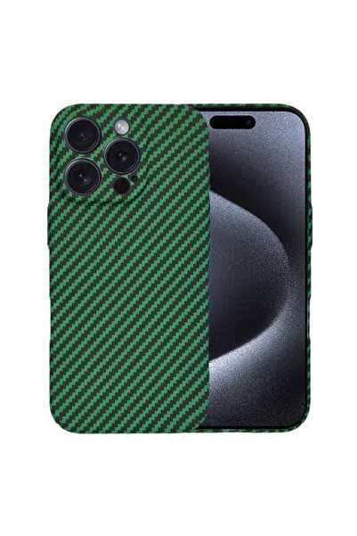 Apple Husa pentru iPhone 15 Pro, Techsuit, Carbonite FiberShell, Verde