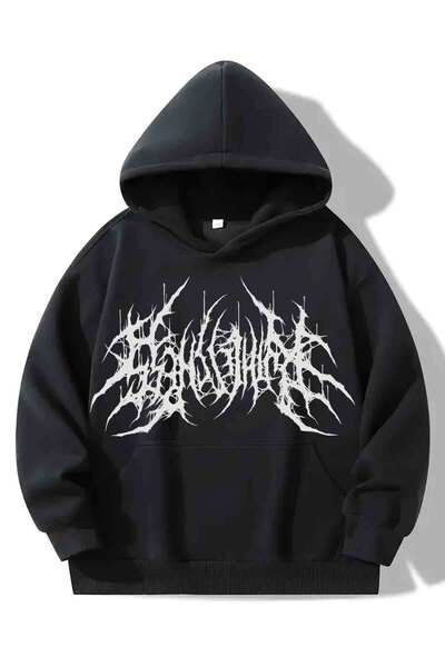 Cool mans Hanorac unisex cu glugă cu imprimeu gotic - Hanorac supradimensionat