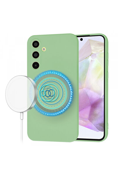 Samsung Husa MagSafe pentru Galaxy A35 5G A356, Techsuit, SoftFlex, Verde Des...