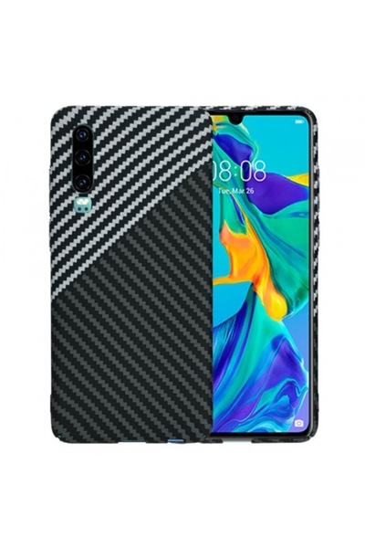 Stef's Cat Carcasă pentru Huawei P30, Carbonite FiberShell, Gri