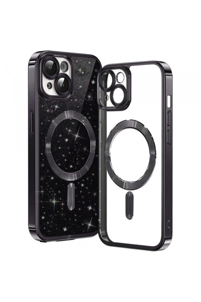 Apple Husa MagSafe pentru iPhone 13, Techsuit, Luxury Glitter, Neagra