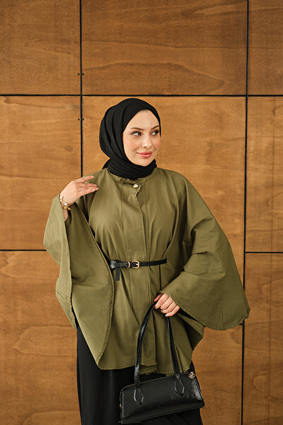 LOCCO Μπουφάν Gabardine με Ζώνη Πράσινο