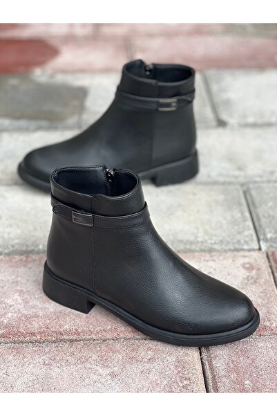 GÜLERSHOES Garantili Su Geçirmez Kaymaz Taban Kadın Kısa Topuklu Şık Tarz Chelsea Bot 36-37-38-39-40 Numara