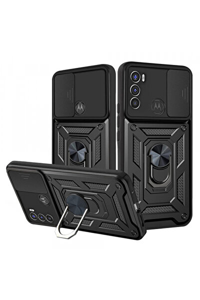 Motorola Калъф за Moto G71 5G, Techsuit, CamShield, Черен