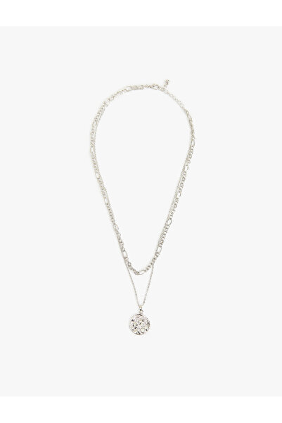 Koton 2 Sıra Charm Detaylı Çoklu Zincir Kolye