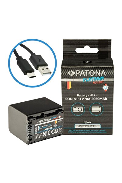 Patona Battery replace Platinum NP-FV70 2060mAh for Sony FDR-AX40 FDR-AX45-1394
