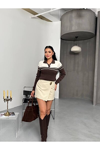 LB Laluna Butik Fusta de damă cu detaliu de accesoriu și pantaloni scurți în interior