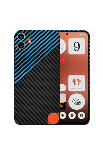NOTHING Husa pentru CMF Phone 1, Techsuit, Carbonite FiberShell, Neagra Bleu