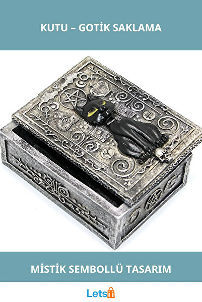 Letsii Mistik Grave Polyester Kedi Tasarımlı Kutu