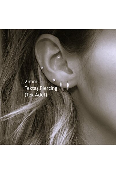 Heppii Mini Tektaş Cerrahi Çelik Piercing Tragus Helix Kıkırdak Conch Gold Renk 6 Mm