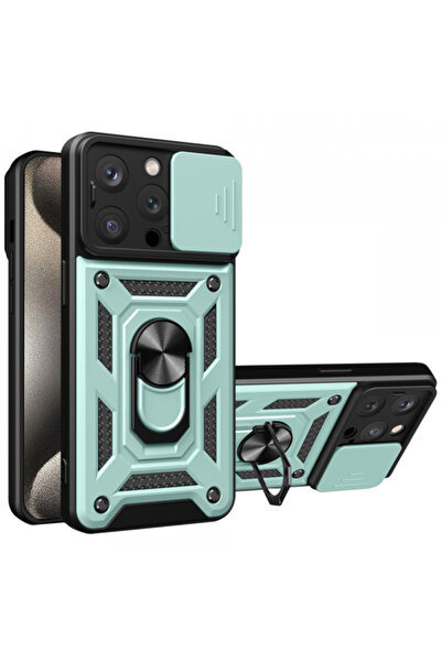 Apple Калъф за iPhone 15 Pro, Techsuit, CamShield, Зелен