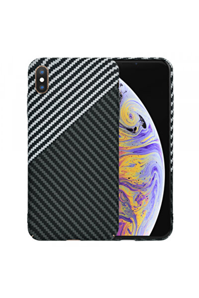 Apple iPhone XS Max Case, Techsuit, Carbonite FiberShell, Black Grey
