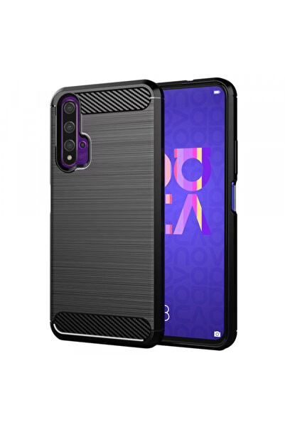 HONOR Husa pentru Huawei nova 5T / 20, Techsuit, Carbon, Neagra