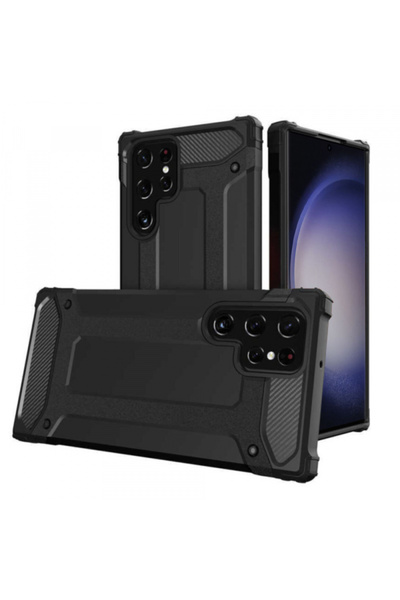 Samsung Θήκη για Galaxy S23 Ultra S918, Techsuit, Υβριδική Θωράκιση, Μαύρη