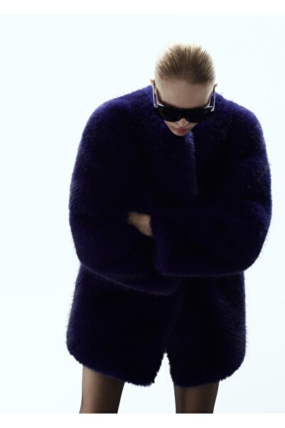 MANGO Woman Kürk efektli palto