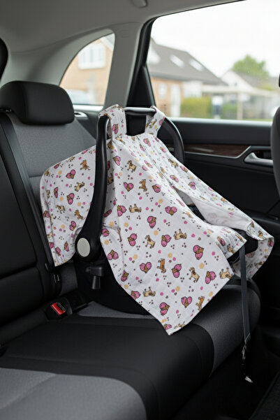 Salvia Dione Muslin Stroller Cover - 100% Cotton, Adjustable, Zippered Baby Girl Stroller Cover