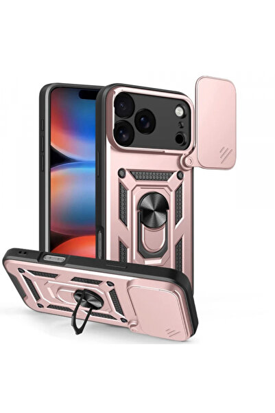 Apple Калъф за iPhone 17 Pro, Techsuit, CamShield, Розов