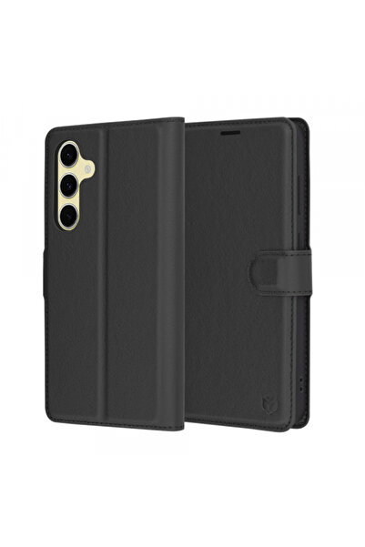 Samsung Θήκη για Galaxy S24 FE S721, Techsuit, Δερμάτινο Θήκη, Μαύρη