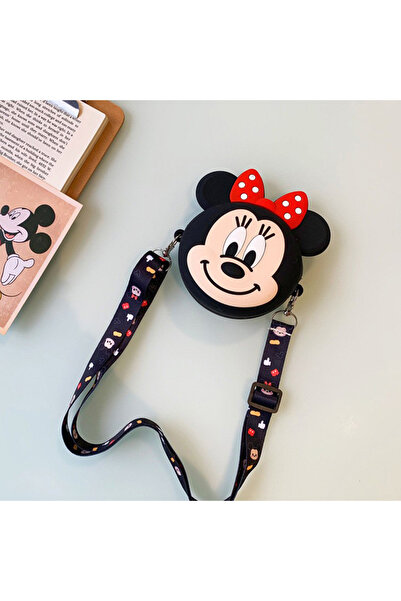 synshop Minnie Mouse Mickey Yan Askılı Çocuk Silikon Kız Çanta Cüzdan Ayarlan...