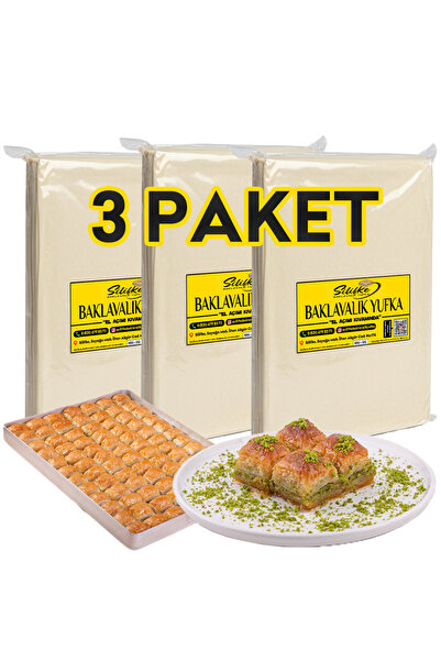 Silifke Yufka Baklava Yufkası - 3 Paket - 3 Tepsilik (±2700gr)