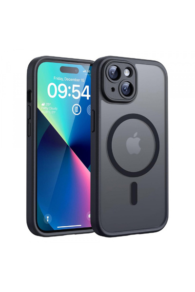 Apple Husa MagSafe pentru iPhone 14, Techsuit, PureFrost, Neagra