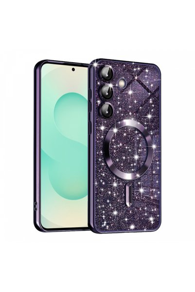 Samsung Husa MagSafe pentru Galaxy S25+ S936, Techsuit, Luxury Glitter, Mov I...