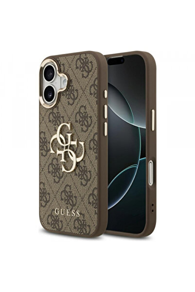 Apple Husa pentru iPhone 17, Guess, Big 4G Logo Classic, Maro Aurie