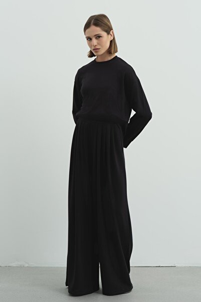 C&City Pure Touch Pleated Loose Pants Black