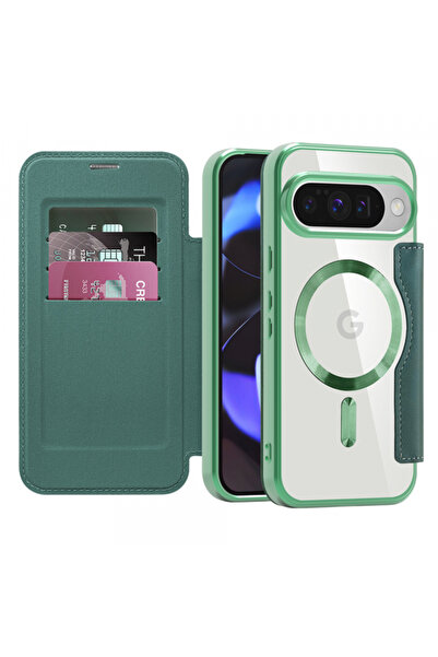 Google MagSafe Case for Pixel 10 Pro / 10, Techsuit, SmartMag Book, Green