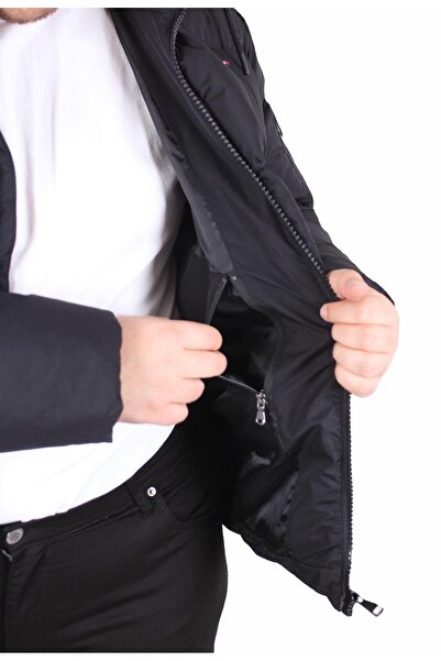 MocGrande Men's Large Size Hooded Coat Lusso 2505 Black