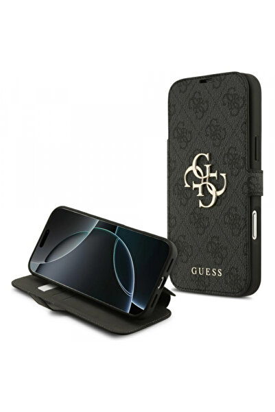 Apple Калъф за iPhone 17 Pro Max, Guess, 4G метално лого, черен
