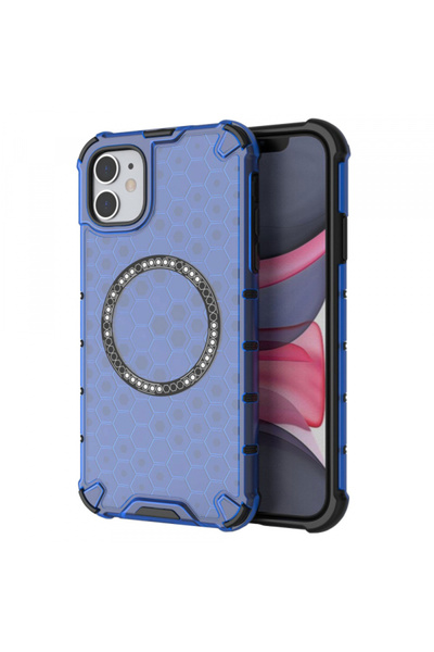 Apple MagSafe Case for iPhone 11, Techsuit, HoneyComb Shield, Blue