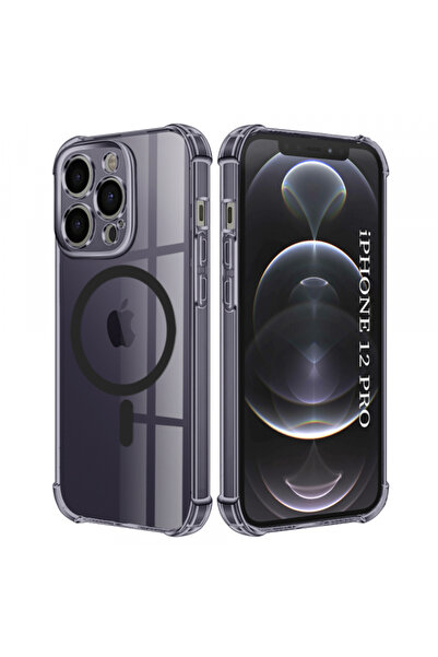 Apple MagSafe Case for iPhone 12 Pro, Techsuit, Shockproof Clear, Black