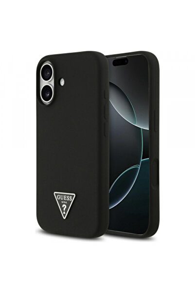 Apple Husa MagSafe pentru iPhone 17, Guess, Triangle Logo, Neagra