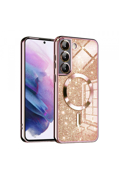 Samsung Husa MagSafe pentru Galaxy S21 5G G991, Techsuit, Luxury Glitter, Roz...
