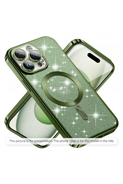 Apple MagSafe Case for iPhone 17 Air, Techsuit, Luxury Glitter, Dark Green