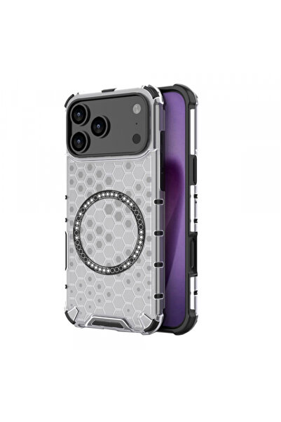 Apple MagSafe Case for iPhone 17 Pro Max, Techsuit, HoneyComb Shield, White