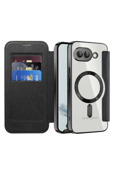 Google MagSafe Case for Pixel 9a, Techsuit, SmartMag Book, Black