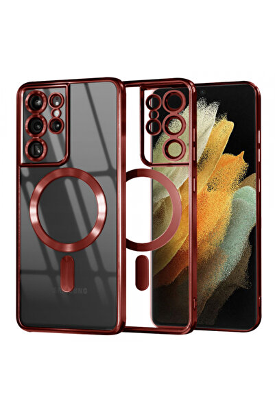 Samsung MagSafe Case for Galaxy S21 Ultra 5G G998, Techsuit, Luxury Crystal, Rosie