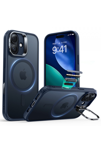 Apple Husa MagSafe pentru iPhone 17, ESR, Classic Hybrid Kickstand, Albastra Satinata