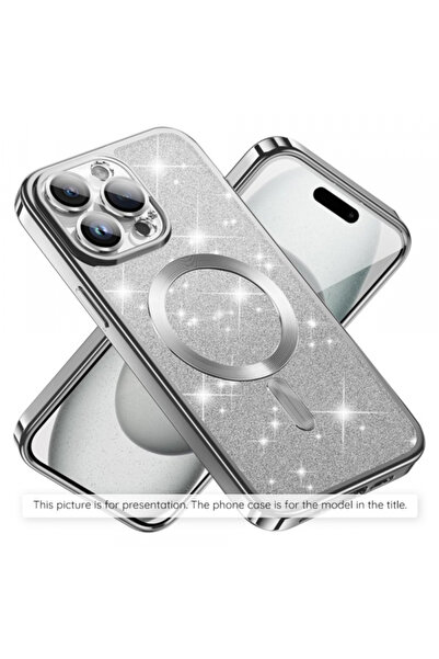 Apple MagSafe Case for iPhone 17 Air, Techsuit, Luxury Glitter, Silver