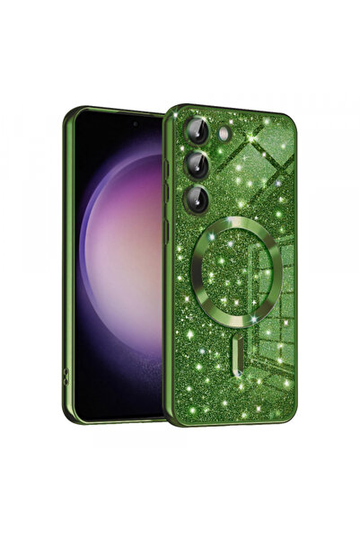 Samsung Husa MagSafe pentru Galaxy S23 S911, Techsuit, Luxury Glitter, Verde Inchis
