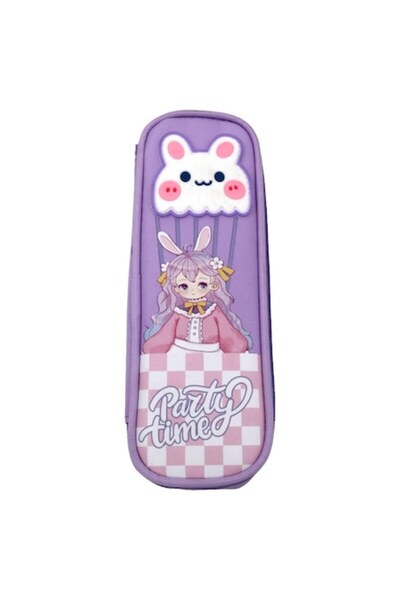 OEM Pencil case for girls with a single compartment Y8956 - lilac