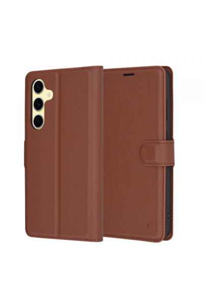 Samsung Husa pentru Galaxy S24 FE S721, Techsuit, Leather Folio, Maro