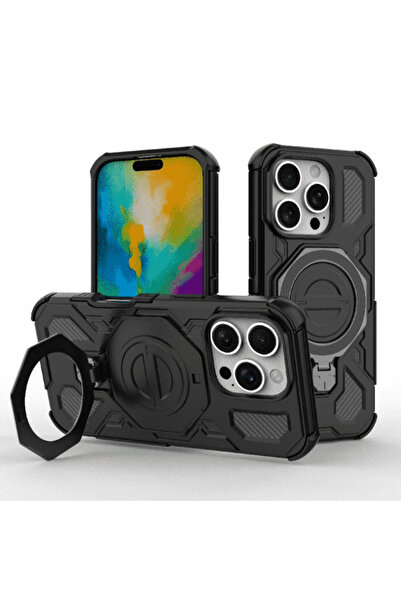 Apple Калъф за iPhone 16 Pro Max, Techsuit, Carbon Shield Pro, Черен