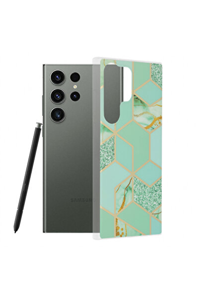 Samsung Husa pentru Galaxy S23 Ultra S918, Techsuit, Marble, Verde