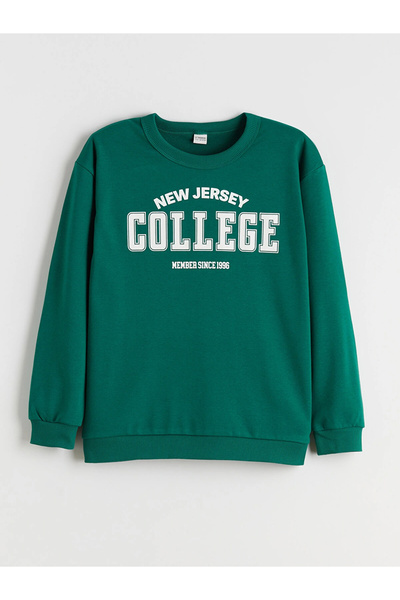 LC Waikiki Hanorac pentru băiat LCW Kids Green Crew Neck
