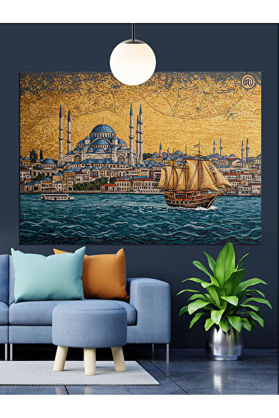 Tablo Mega Tarihi İstanbul Boğaz Manzarası Dekoratif Kanvas - Mdf Ahşap Tablo