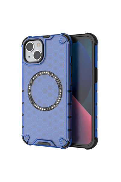 Apple MagSafe Case for iPhone 13, Techsuit, HoneyComb Shield, Blue